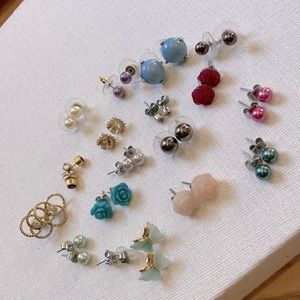 Lot of 18 pairs of assorted stud earrings